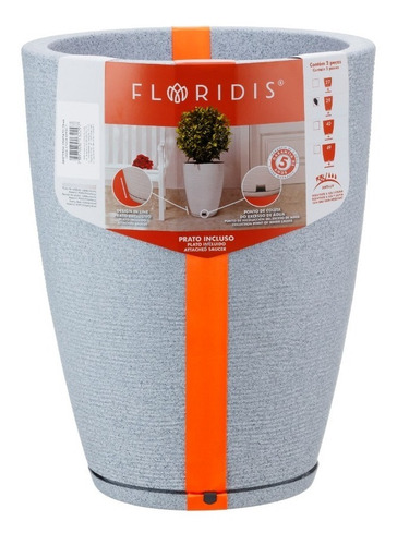 Imagen 2 de 6 de Combo 4 Maceta Plástica Simil Piedra 29 X 44 Con Plato