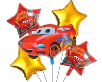 Comprar Globos Kits 5pz Metálicos Cars Globos De Rayo Mcqueen Fiesta