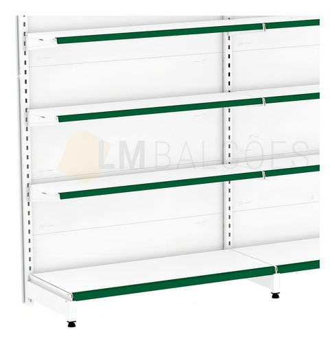 Gondola Parede Alt 170 4 Metros 1 Inicial +3 Continuação Kit