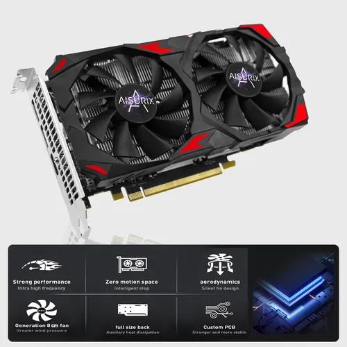 Tarjeta Gráfica Aisurix Rx 580, 2048sp, Real 8gb, Gddr5, 25.