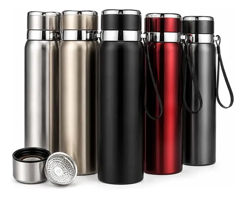 Garrafa Térmica 800ml Água Squeeze Inox Academia Com Alça