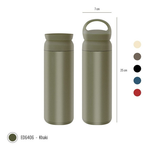 Termo Botella Térmica Travel Tumbler 500ml Tapa De Rosca 