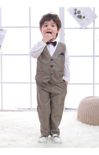 Conjunto De Ropa Formal For Niño, Chaleco, Blazer, Pantalon