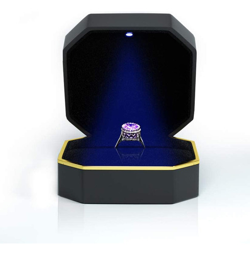 Caja Para Anillos Con Led, Caja Cuadrada Para Anillos De Bod