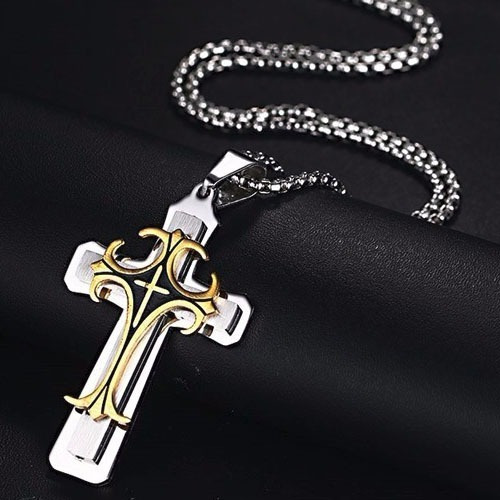 Imagem 2 de 5 de Colar Masculino Com Pingente Crucifixo