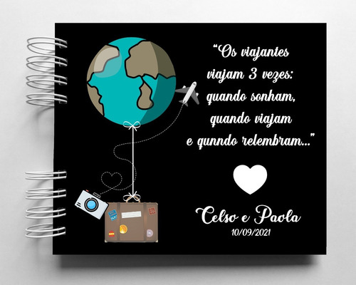 Álbum Scrapbook Namorados Casados Personalizado Nossa Viagem