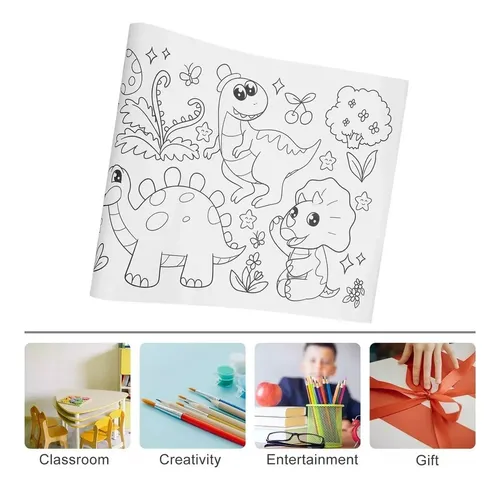 Papel Con Dibujos Para Colorear 3 Metros Niños Niña Color