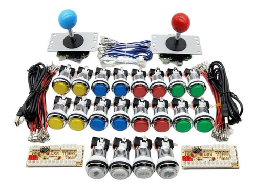 Botones Arcade Para 2 Jugadores Y Kit De Joystick Estilo6