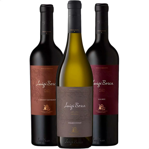 Vino Luigi Bosca Malbec + Cabernet Sauvignon + Chardonnay X3