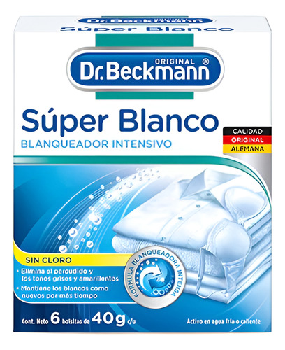 Toallitas Blanqueador Intensivo 6 Bolsas De 40gr Dr Beckmann