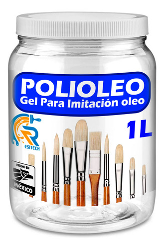 1 Litro De Polioleo Gel Barniz Acabado Tipo Pintura Óleo