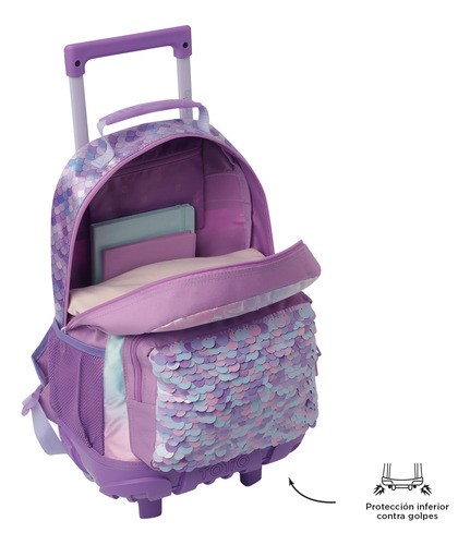 Mochila Escolar Con Ruedas Niña Sireny Mediana Totto