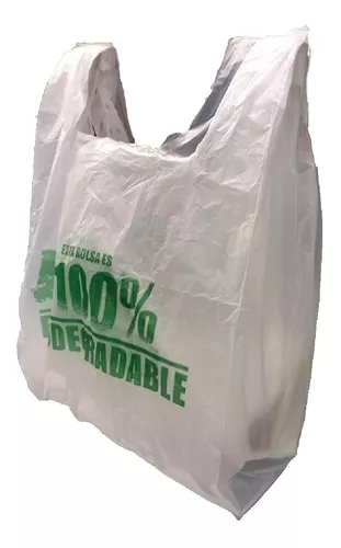 Bolsa de plástico compostable con asas camiseta