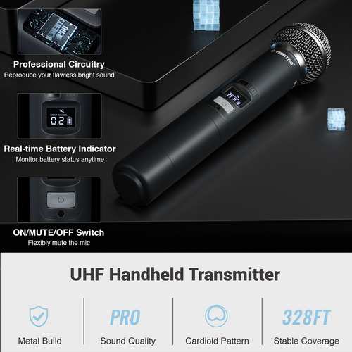 Phenyx Pro Sistema De Micrófono Inalámbrico Ptu-7000 Uhf