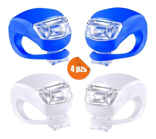 Imagen 2 de 10 de Set Luces Bicicleta Sapito De Silicon Luz Led Combo Paquete