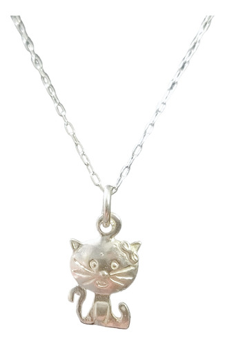 Cadena Collar Gato Pequeño Niño Niña Plata 925 + Caja Regalo