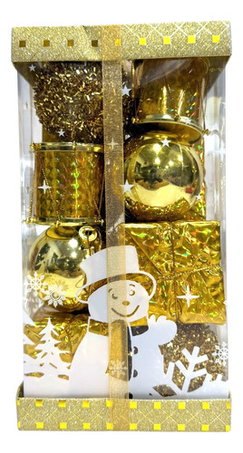 Set Navideño Premium Con Bolas Y Adornos Festivos 16 Piezas