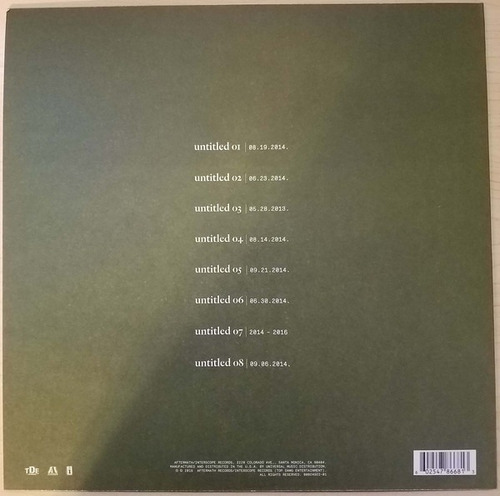 Kendrick Lamar Untitled Unmastered. Vinilo Nuevo Lp
