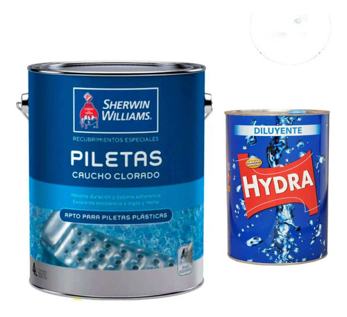 Pintura Pileta Piscina Sherwin Caucho Azul 4lt +diluyente 1l