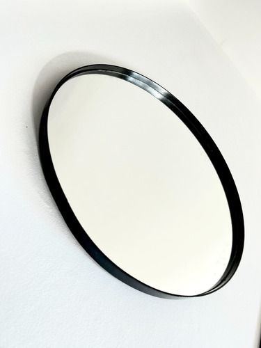 Espejo redonda de pared Topdeco E80N de 80cm x 3cm con 80cm de diámetro marco negro