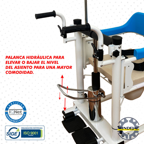 Silla De Traslado de Paciente Ducha Hidráulica Mindejal