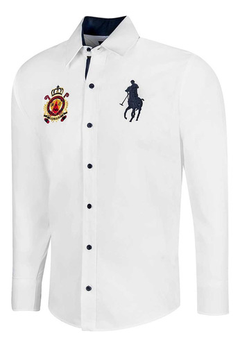 Camisa Vestir Hombre Polo Hpc 3015-m2 Blanco D4