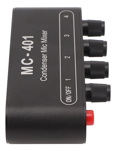 Amplificador De Auriculares Mic Mixer 4 Entradas Y 1 Salida