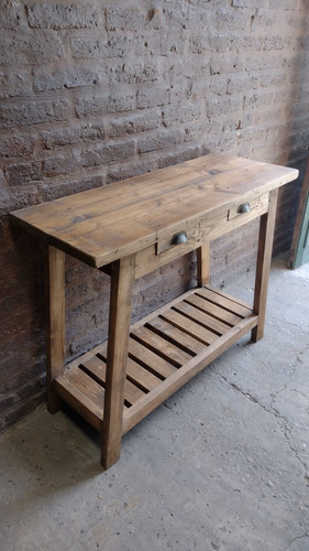 Imagen 4 de 10 de Mesa Arrime Vanitory Madera Reciclada Pino Canadiense