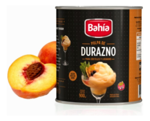 Pulpa De Durazno Bahia Premium Por 900gr. Pulpas Frutales.