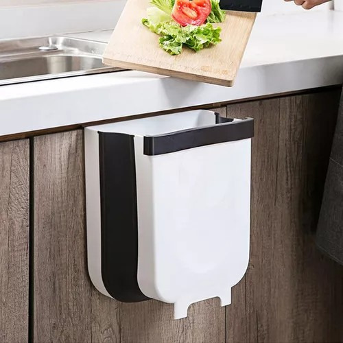 Lixeira Extensivel Retratil Dobravel Cozinha Carro Banheiro Cor Cinza