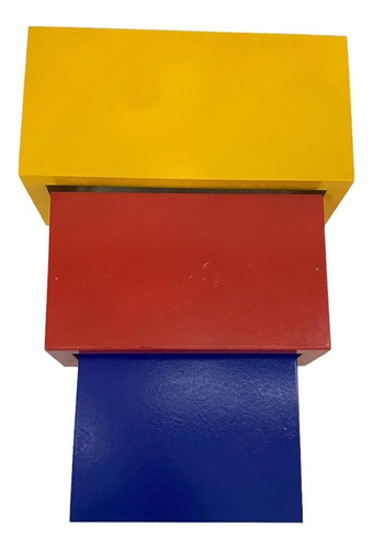Trio Banqueta Cores Vivas Mdf