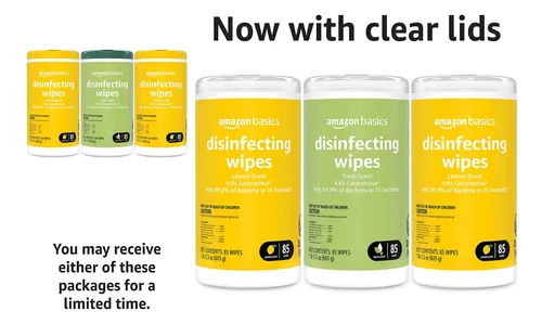 Toallitas Desinfectantes Amazon Basics Lemon & Fresh Scent,