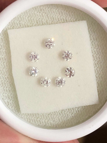 Diamantes Naturais 10 Pontos Lote Com 3 Pedras Cor H Branco