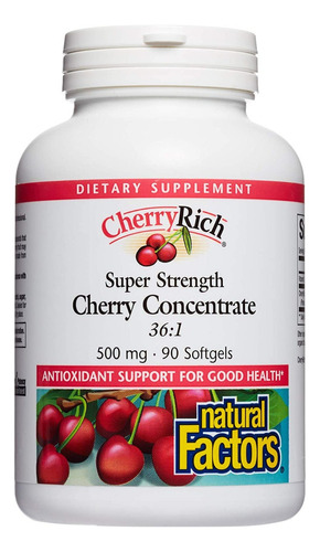 Natural Factors Cherry Concentrate Antioxidantes 500mg 90cap Sabor Neutro