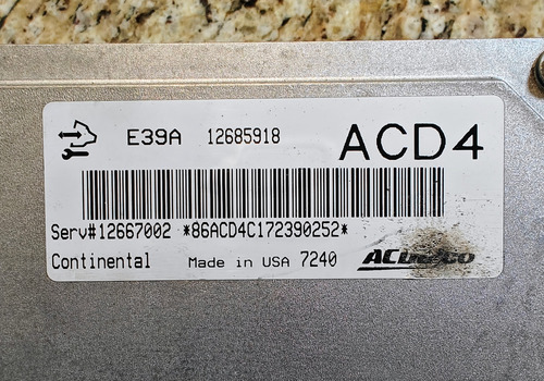 2018 Chevrolet Impala Lt 3.6l Computadora 12685918 Acd4 E39a (Usado)
