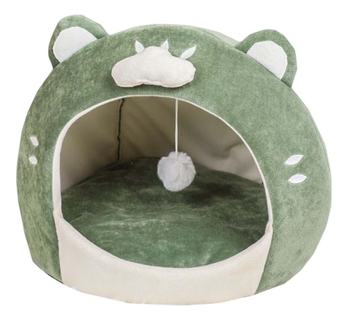 Cat Cave Bed Green Semi Cerrado Cat Tent Casa Para Dormir