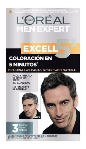 Tinta Loreal Excell 3 Color Castaño Oscuro Natural