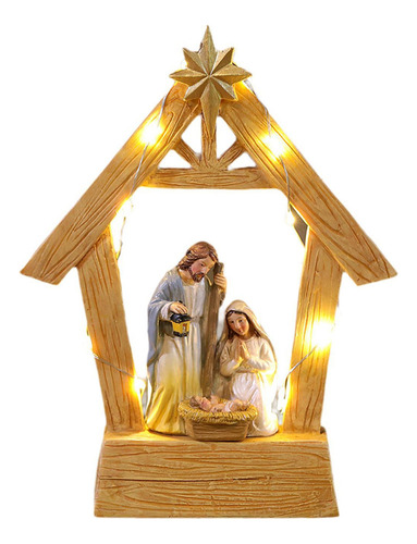 Belén Navideño Estatua José María Jesús Con Pesebre