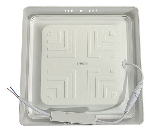 Plafón Led Etheos 18w Plástico Blanco 210x210x27 Mm Estructura Amarillo