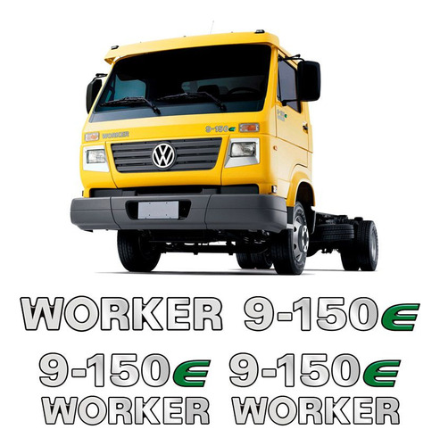 Emblemas 9-150e Worker Adesivo Volkswagen Caminhão Cromado