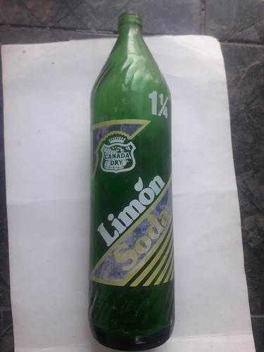 Botella Canada Dry Limón Soda 1 1/4 Litro 1980´s