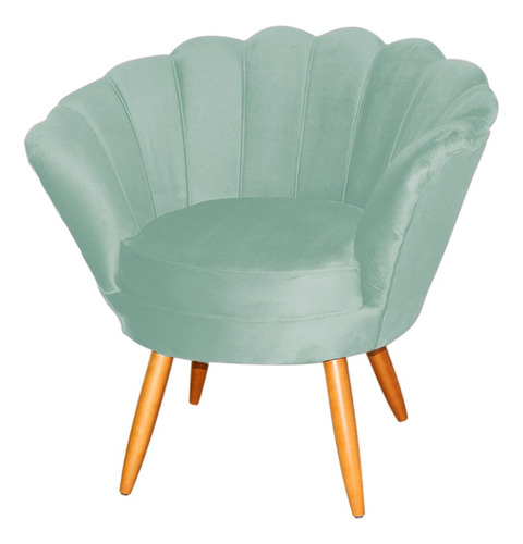 Poltrona Pétala Veludo - Cores - Ds Estofados Cor Acqua