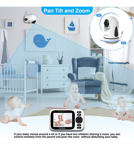 Imagen 4 de 10 de Vtech Monitor Video Bebé 1000p Visión Nocturna 2 Vías Temper