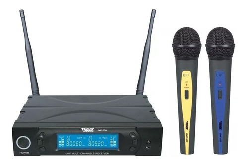 Microfone Duplo Digital Unk600 Uhf Novik Nf - Profissional