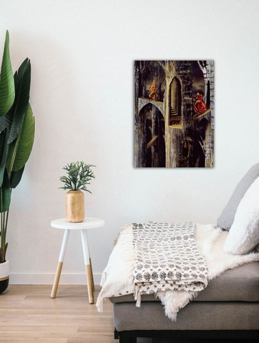 Cuadro Moderno Canvas Arquitectura Vegetal Remedios Varo Color Madera Armazón Natural