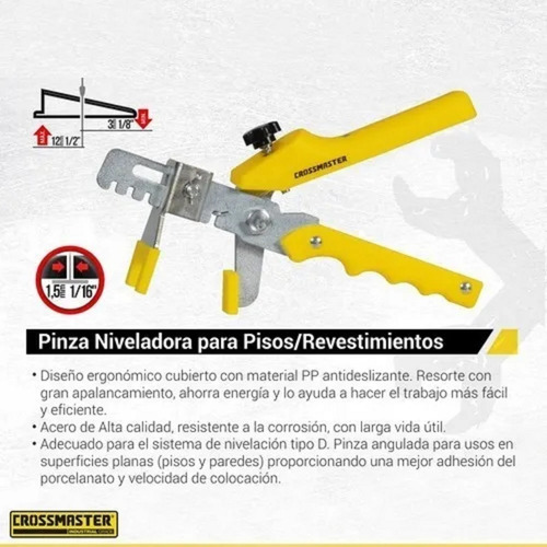 Imagen 4 de 5 de Pinza Niveladora Porcelanato Revestimiento Crossmaster Bta