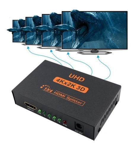 Splitter Hdmi 4k 1x4 Duplicador Hdmi Switch Ultra Hd Hdtv 