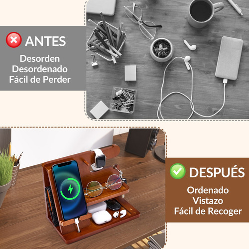 Organizador Buro Regalo Hombre Cartera Celular Reloj Llaves