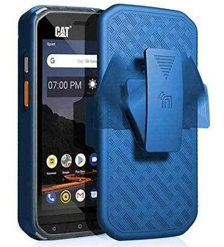 Funda Con Clip Nakedcellphone Para Cat S48c - Azul