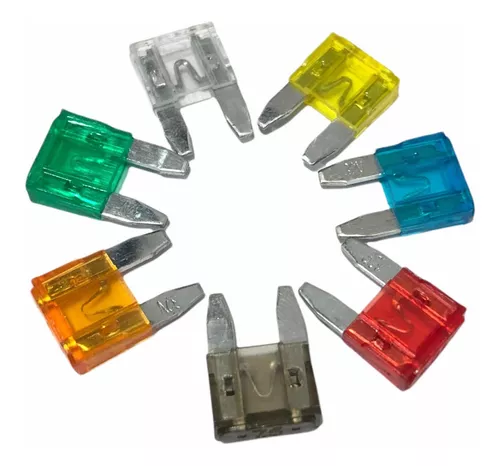 Set 7 Mini Fusibles 12v 10mm 5a 7.5a 10a 15a 20a 25a 30a